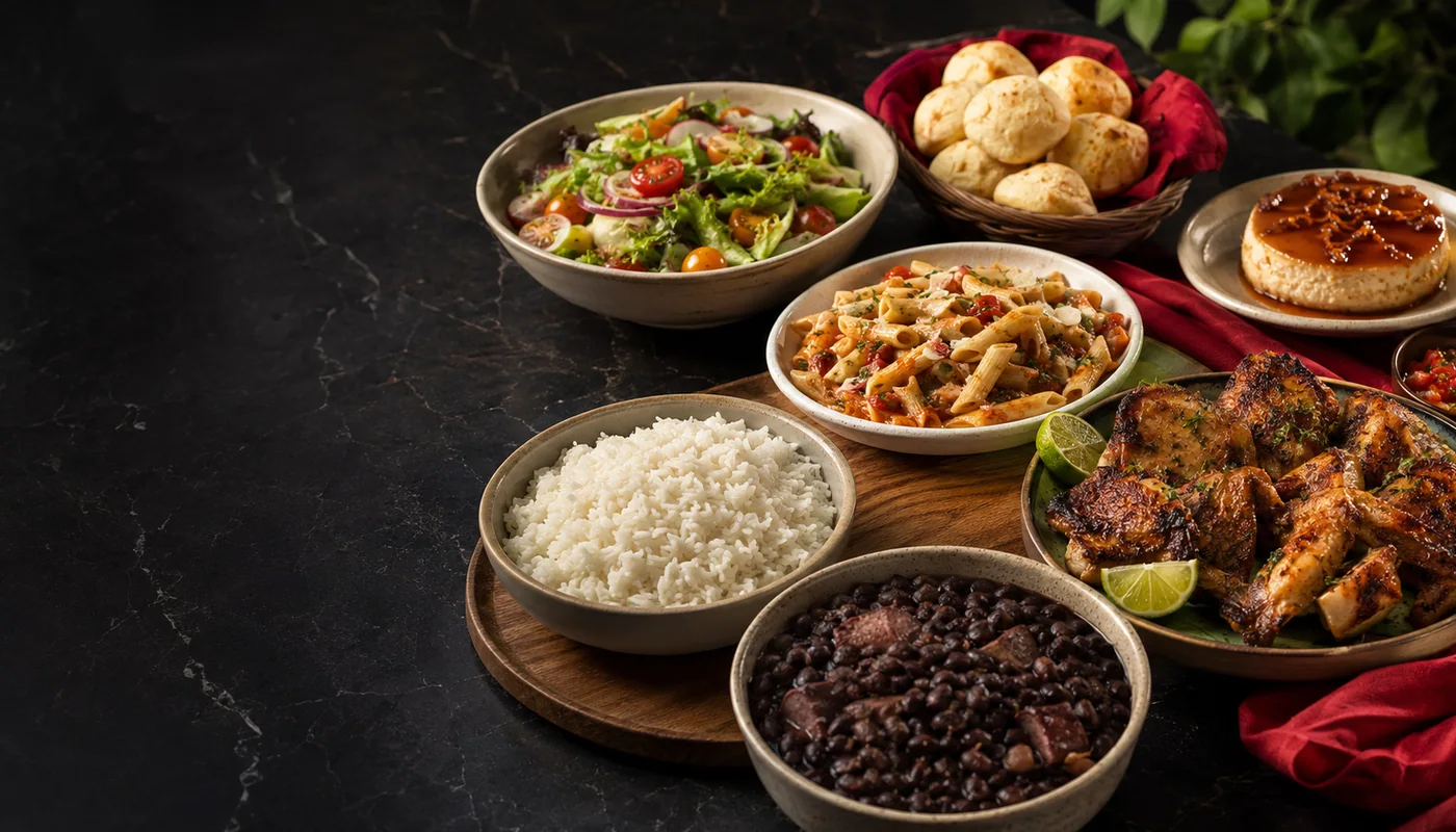 Mesa elegante com receitas caseiras