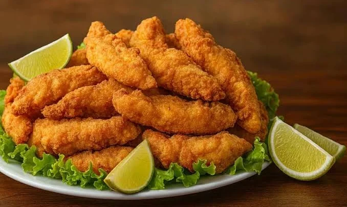 Iscas de peixe empanadas