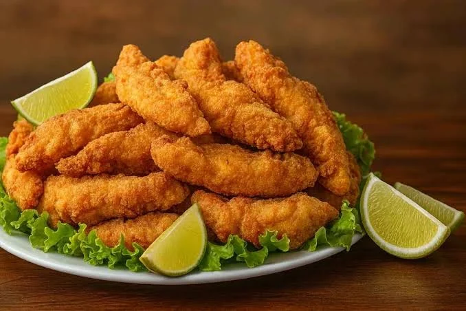 Iscas de peixe empanadas